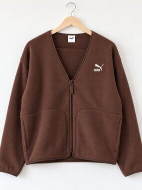 PUMA Classics Relaxed Cardigan Men’s Large Espresso NWT